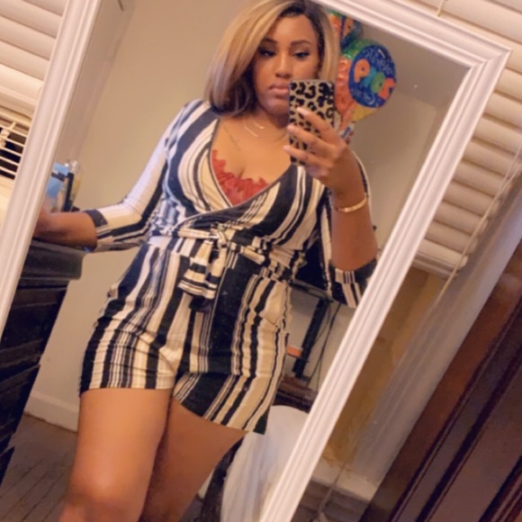 Boohoo Pants - Striped romper Boohoo Pants - Striped romper